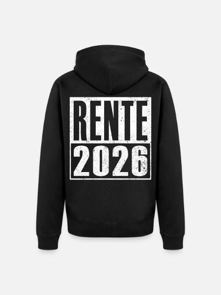 Rente 2026 Rentner Ruhestand Legende Geschenkidee - Unisex Premium Bio Zip Hoodie - Schwarz