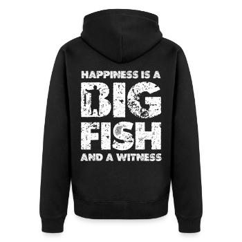 Gros Poissons Bonheur - Veste à capuche bio Premium Unisexe - noir - Dos - Nico (187cm)