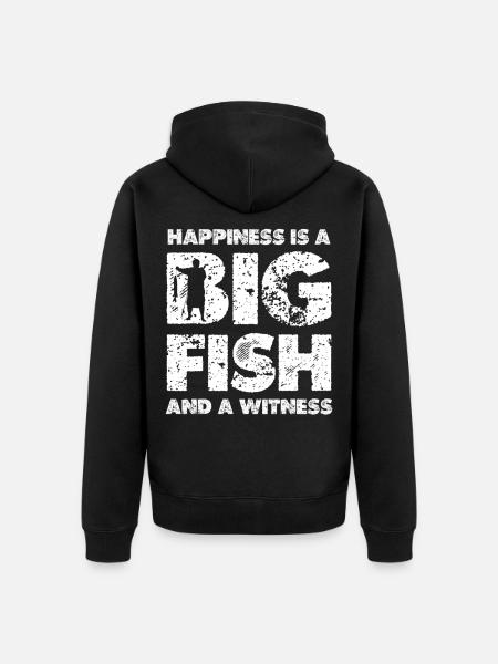 Big Pisces Happiness - Unisex Premium Organic Zip Hoodie - black