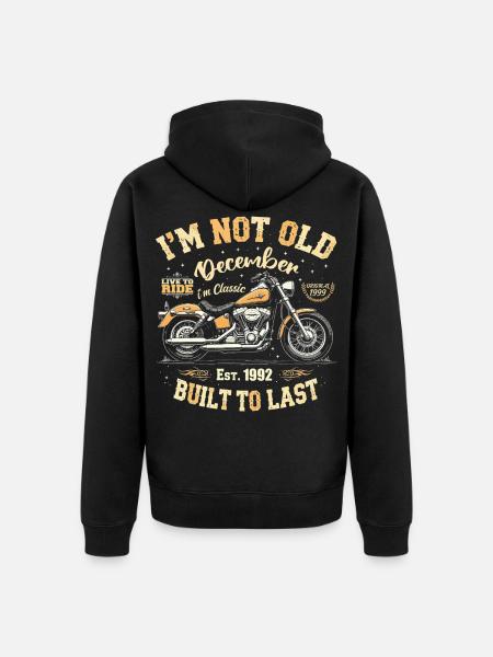Ich bin nicht alt Dezember Baujahr 1992 - Unisex Premium Bio Zip Hoodie - Schwarz
