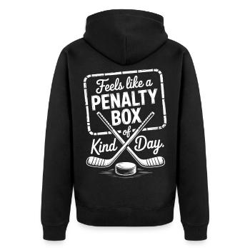 Dicton de la Journée du hockey sur glace : Penalty Box Kind of Day - Veste à capuche bio Premium Unisexe - noir - Dos - Nico (187cm)