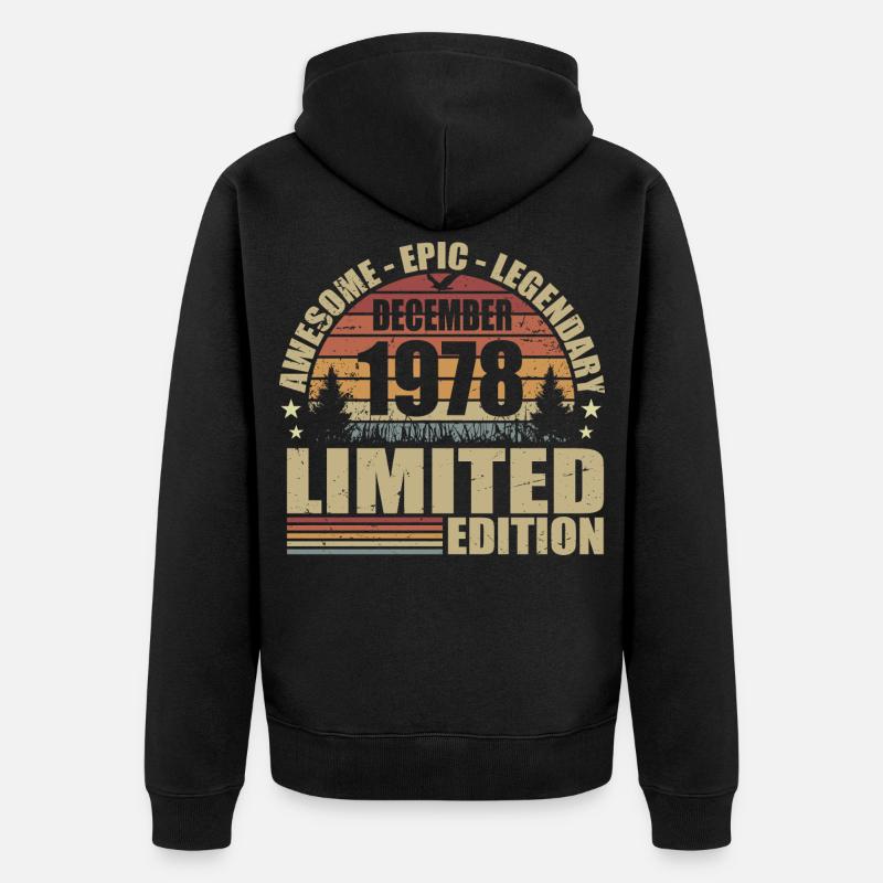 Dezember 1978 - Limitierte Auflage Dezember 1978 - Unisex Premium Bio Zip Hoodie - Schwarz