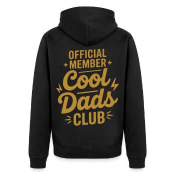 Dads Club Offizielles Mitglied - Unisex Premium Bio Zip Hoodie - Schwarz - Hinten - Nico (187cm)