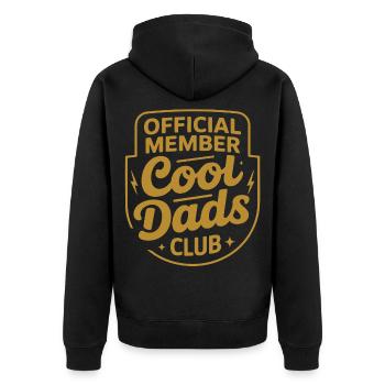 Cool Dad Club Badge - Unisex Premium Organic Zip Hoodie - black - Back - Nico (187cm)
