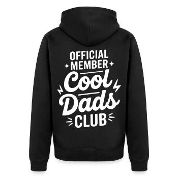 Cool Dads Club Official - Unisex Premium Organic Zip Hoodie - black - Back - Nico (187cm)