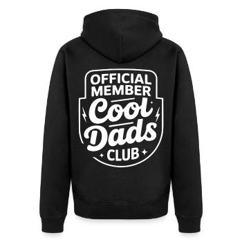 Offizieller Cool Dads Club - Unisex Premium Bio Zip Hoodie - Schwarz - Hinten - Nico (187cm)