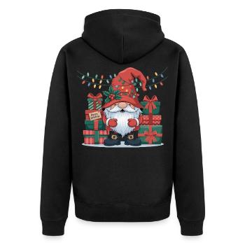 Christmas Gnome Gnome - Unisex Premium Organic Zip Hoodie - black - Back - Nico (187cm)