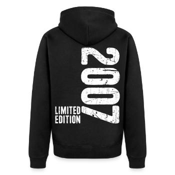 Vintage 2007 18th Birthday Limited Edition 2007 - Unisex Premium Bio Zip Hoodie - Schwarz - Hinten - Nico (187cm)