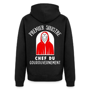 The first sinister leader of the government - Unisex Premium Organic Zip Hoodie - black - Back - Nico (187cm)