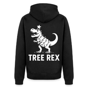 Baum Rex Dinosaurier Weihnachtsspaß Familienurlaub - Unisex Premium Bio Zip Hoodie - Schwarz - Hinten - Nico (187cm)