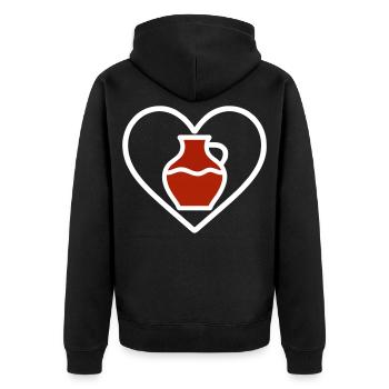 Pottery Heart Ceramic Vase Clay Art Craft - Unisex Premium Organic Zip Hoodie - black - Back - Nico (187cm)