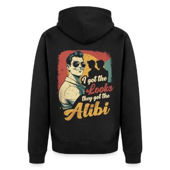 Frère ou sœur Sœur J’ai l’apparence - Veste à capuche bio Premium Unisexe - noir - Dos - Nico (187cm)