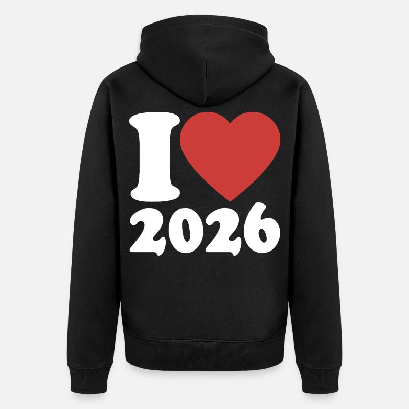 Bonne Année | J’adore 2026 - Veste à capuche bio Premium Unisexe - noir