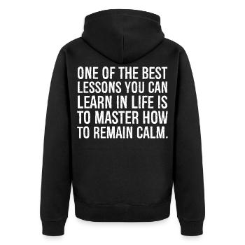 one of the best lessons you can learn in life - Unisex Premium Organic Zip Hoodie - black - Back - Nico (187cm)
