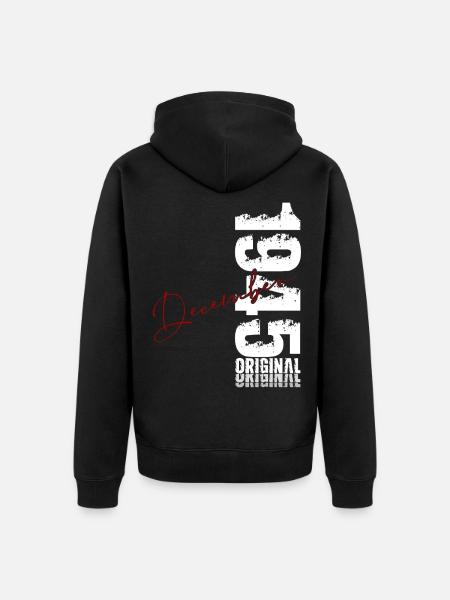 18. Geburtstag Original Dezember Jahrgang 1945 - Unisex Premium Bio Zip Hoodie - Schwarz