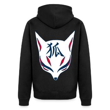 Japanese Fox manga - Unisex Premium Organic Zip Hoodie - black - Back - Nico (187cm)