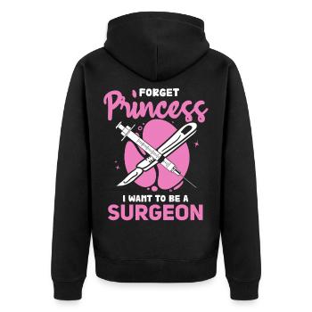 Chirurgenträume statt Prinzessin - Unisex Premium Bio Zip Hoodie - Schwarz - Hinten - Nico (187cm)