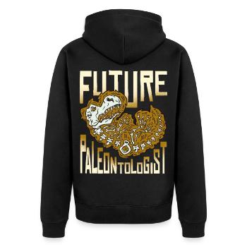 Motif paléontologique du cœur fossile - Veste à capuche bio Premium Unisexe - noir - Dos - Nico (187cm)
