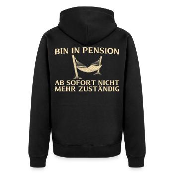 Pension Plus responsable - Retraité - Veste à capuche bio Premium Unisexe - noir - Dos - Nico (187cm)