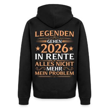 Retraite 2026 Collègue de travail Legend à la retraite - Veste à capuche bio Premium Unisexe - noir - Dos - Nico (187cm)