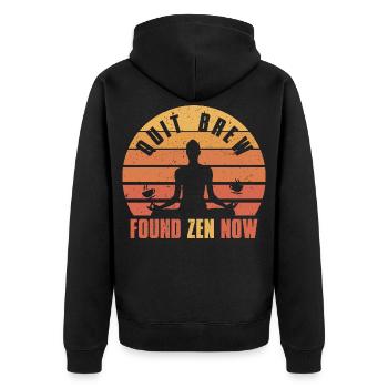Kaffeeentzug Ex-Kaffeetrinker Quit Brew - Unisex Premium Bio Zip Hoodie - Schwarz - Hinten - Nico (187cm)