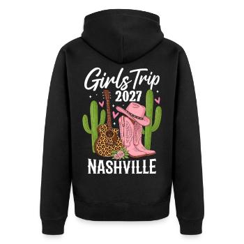Voyage entre filles Nashville 2027 - Veste à capuche bio Premium Unisexe - noir - Dos - Nico (187cm)
