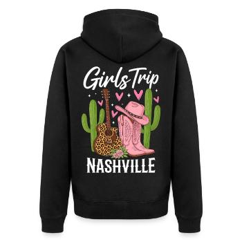 Girls Trip Nashville - Unisex Premium Bio Zip Hoodie - Schwarz - Hinten - Nico (187cm)
