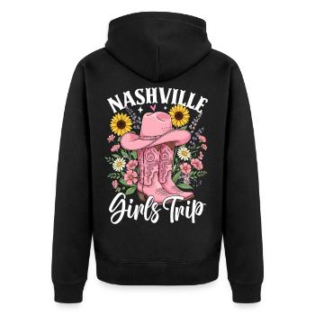 Girls Trip Nashville - Unisex Premium Bio Zip Hoodie - Schwarz - Hinten - Nico (187cm)