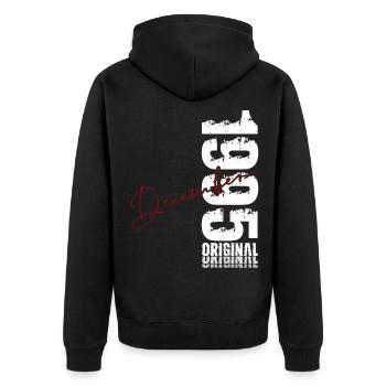 30e anniversaire Original Décembre Volume 1995 - Veste à capuche bio Premium Unisexe - noir - Dos - Nico (187cm)