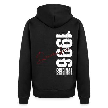 30e anniversaire Original Décembre Volume 1996 - Veste à capuche bio Premium Unisexe - noir - Dos - Nico (187cm)