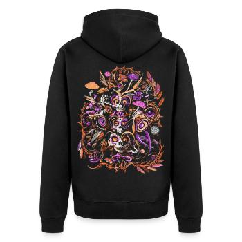 Carnival spirit - Unisex Premium Organic Zip Hoodie - black - Back - Nico (187cm)