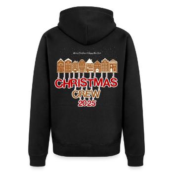 Christmas Crew 2025 Gingerbread Houses - Unisex Premium Organic Zip Hoodie - black - Back - Nico (187cm)