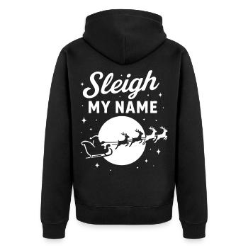 Sleigh My Name Santa Claus Christmas Spirit Fun - Veste à capuche bio Premium Unisexe - noir - Dos - Nico (187cm)