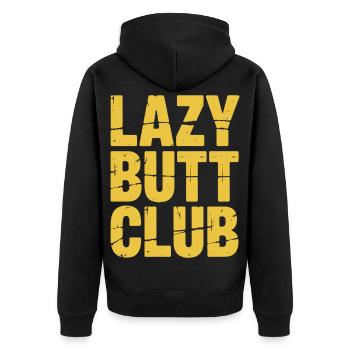 Entraînement de fitness à la salle de sport de Lazybuttclub - Veste à capuche bio Premium Unisexe - noir - Dos - Nico (187cm)