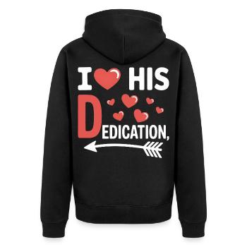 J’aime son dévouement, son partenaire d’amour drôle Spruc - Veste à capuche bio Premium Unisexe - noir - Dos - Nico (187cm)