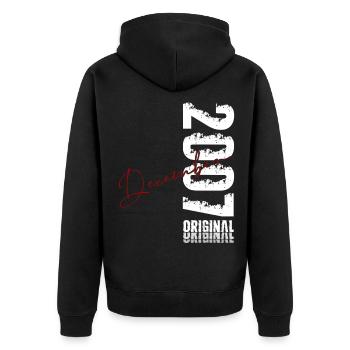 18th Birthday Original December Vintage 2007 - Unisex Premium Organic Zip Hoodie - black - Back - Nico (187cm)