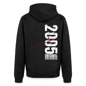 20th Birthday Original December Volume 2005 - Unisex Premium Organic Zip Hoodie - black - Back - Nico (187cm)