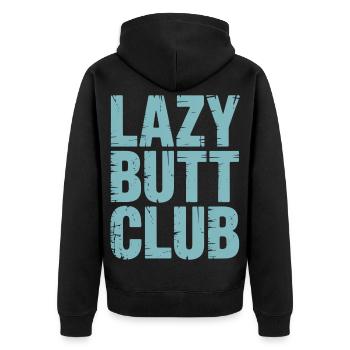 Entraînement de fitness à la salle de sport de Lazybuttclub - Veste à capuche bio Premium Unisexe - noir - Dos - Nico (187cm)