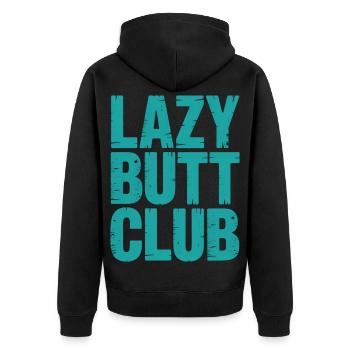 Entraînement de fitness à la salle de sport de Lazybuttclub - Veste à capuche bio Premium Unisexe - noir - Dos - Nico (187cm)