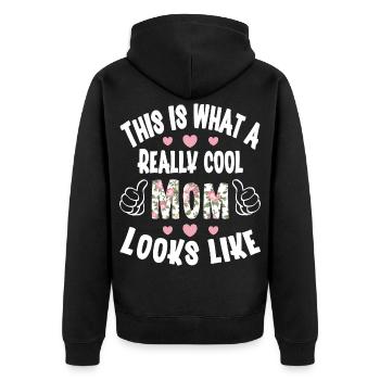 Mama - Unisex Premium Bio Zip Hoodie - Schwarz - Hinten - Nico (187cm)