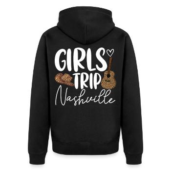 Girls Trip Nashville - Unisex Premium Bio Zip Hoodie - Schwarz - Hinten - Nico (187cm)