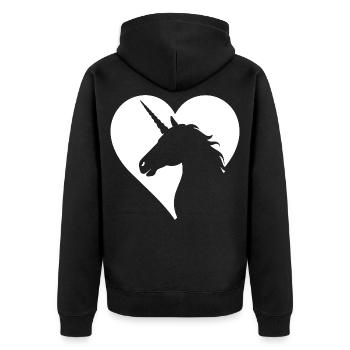 Cute Unicorn Magical - Unisex Premium Organic Zip Hoodie - black - Back - Nico (187cm)