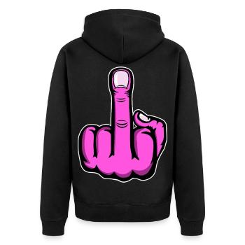 Doigt du milieu Doigt puant Baise Tu Design - Veste à capuche bio Premium Unisexe - noir - Dos - Nico (187cm)