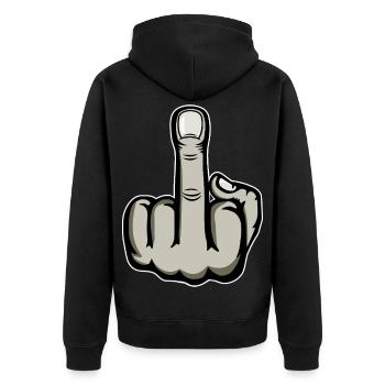 Doigt du milieu Doigt puant Baise Tu Design - Veste à capuche bio Premium Unisexe - noir - Dos - Nico (187cm)