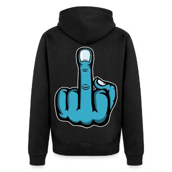 Doigt du milieu Doigt puant Baise Tu Design - Veste à capuche bio Premium Unisexe - noir - Dos - Nico (187cm)