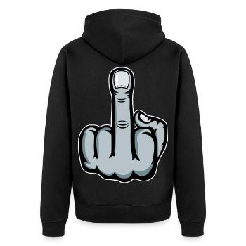 Doigt du milieu Doigt puant Baise Tu Design - Veste à capuche bio Premium Unisexe - noir - Dos - Nico (187cm)