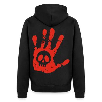 Crâne et empreinte sanglante - Veste à capuche bio Premium Unisexe - noir - Dos - Nico (187cm)