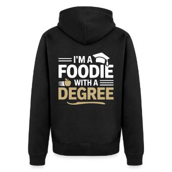 Registrierter Ernährungsberater für Akademische Ernährung - Unisex Premium Bio Zip Hoodie - Schwarz - Hinten - Nico (187cm)