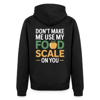 Professional Nutritionist Precision Measurement  - Unisex Premium Organic Zip Hoodie - black - Back - Nico (187cm)