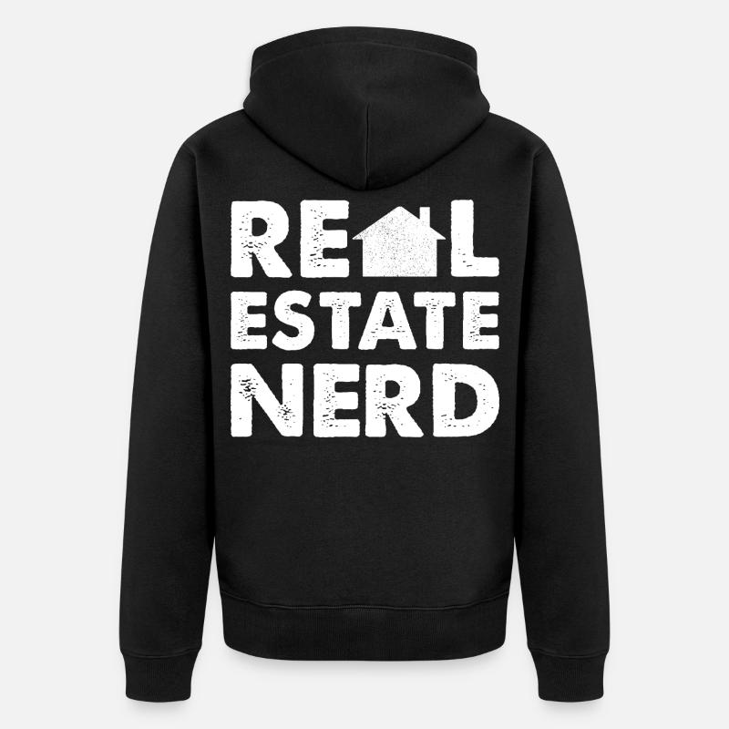RealEstate Nerd - Unisex Premium Bio Zip Hoodie - Schwarz